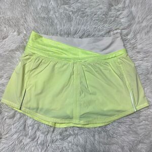 Lululemon Skirt Skort Size 4 Neon Green Built in Shorts Stretchy Mini Rare Find